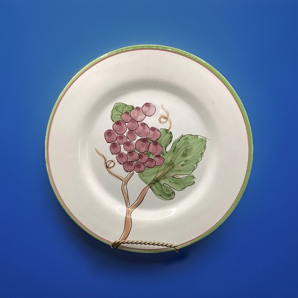 Vintage‎ Plate Grape Fortebraccio Italy 8.5" Diameter Ceramic Collectible